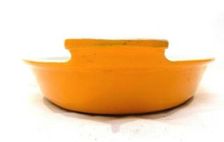 Vintage Le Crueset Cast Iron Enameled Orange Baking Dish/Pan 32 Made In France 4