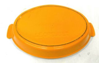 Vintage Le Crueset Cast Iron Enameled Orange Baking Dish/Pan 32 Made In France 5