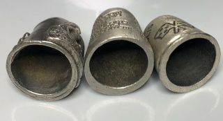 Thimbles 3 Pewter Gish Designs Crazy Horse (signed) Lords Prayer Indy 500 3