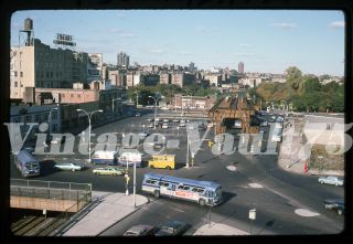 Orig Slide Nyc Subway Irt Nycta 3rd Ave El Demo Bus Kodachrome 1974 Bronx Scene
