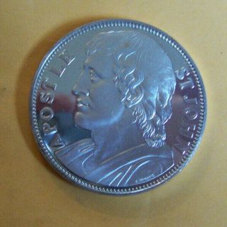 St John The Apostle Sterling Silver Medal,  Franklin 1970,  27.  0 Grams