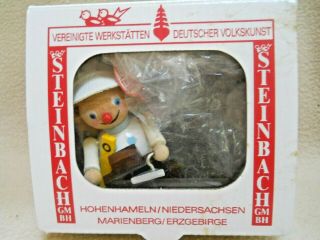 Vintage Steinbach Brick Layer Mason Hand Made Wood Christmas Ornament / Germany
