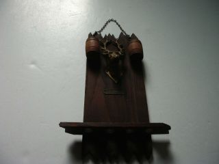 Vintage Wall Mount Pipe Holder Deer Stag Hold 4 Pipes Hunting Camp Man Cave Item