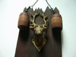 VINTAGE WALL MOUNT PIPE HOLDER DEER STAG HOLD 4 PIPES HUNTING CAMP MAN CAVE ITEM 2