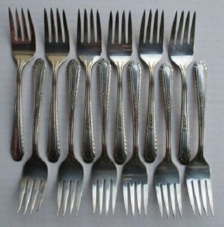 Wentworth 1938 Salad Forks Silver Plate H&t.  Mfg.  Co.  Set Of 12 No Monograms