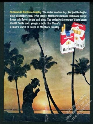 1963 Marlboro Man Cowboy Beach Photo Marlboro Cigarettes Vintage Print Ad