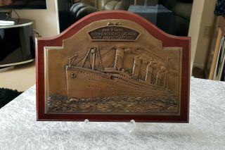Large Very Heavy Commemorative Plaque For The White Star Line Titanic Disaster.