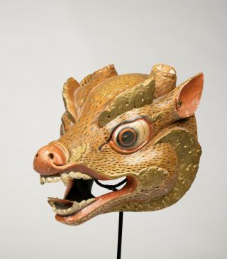 Expressive Boar Mask - Indonesia Bali - Painted 3