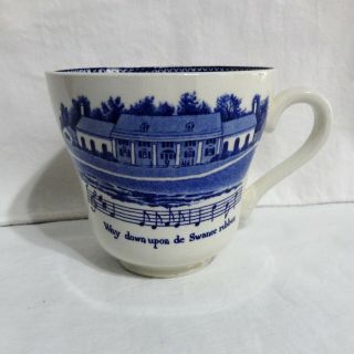 Blue & White Ceramic Cup From Stephen Foster Memorial - White Springs,  Fl