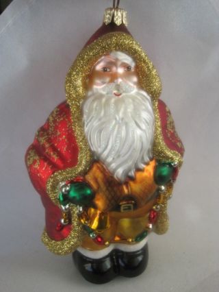 Santa With Glass Garland Christmas Tree Ornament