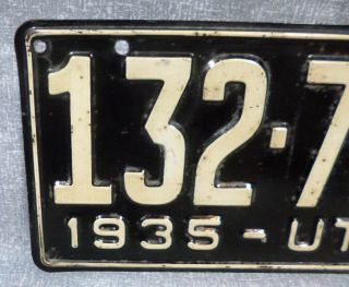 1935 UT Utah License Plate VGC 2