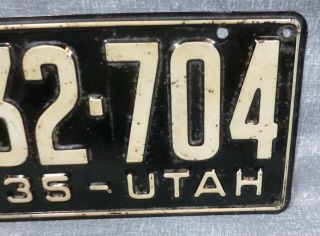 1935 UT Utah License Plate VGC 3