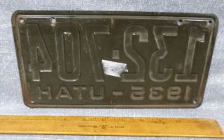 1935 UT Utah License Plate VGC 4