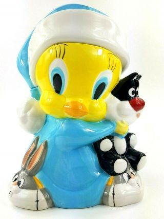 Gibson Tweety Bird Hugging Sylvester Bugs Shoes Doll Cookie Jar Wb Looney Tunes