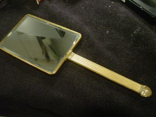 Vintage Brass Handle Handheld Vanity Mirror 4