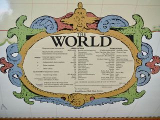 WALL MAP,  ROAD MASTER MAP OF THE WORLD,  LARGE PLASTICIZED,  CLASSROOM 4