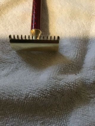 Vintage Gillette Old Type Open Comb Double Edge DE Safety Razor 3 Piece 2
