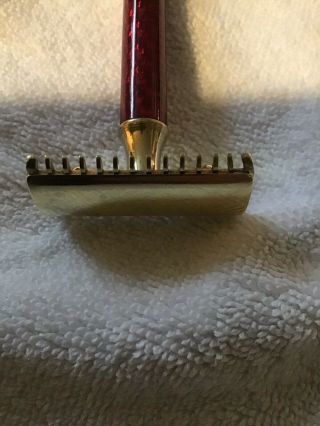 Vintage Gillette Old Type Open Comb Double Edge DE Safety Razor 3 Piece 3
