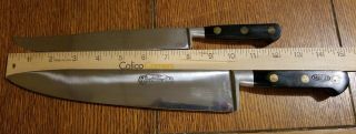 2 Vintage Sabatier Two Lions Professional 8 " & 10 " Chef Kitchen Knife Knives