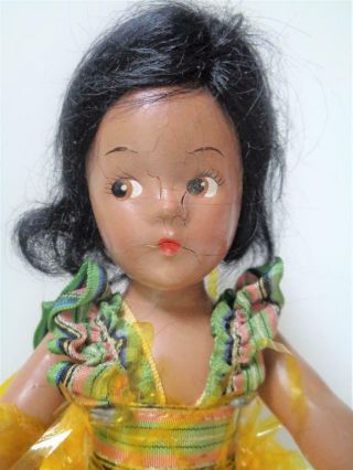 Rare Madame Alexander Little Betty HAWAIIAN Doll Dark Skin Hawaii Hula VINTAGE 3