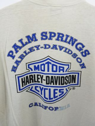 Vintage Harley Davidson Shirt Proud To Be An American White Palm Springs XL 1742 3