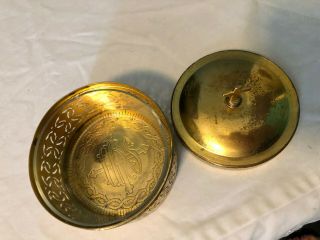 Vintage Catholic Church Altar Gold Brass Host Box