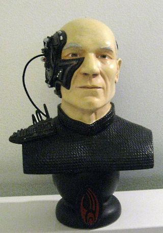 Star Trek Locutus Of Borg 8.  5 " Porcelain Picard Bust - Limited Edition