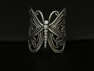 A Sterling 0.  925 Silver Butterfly Ring Item In Good