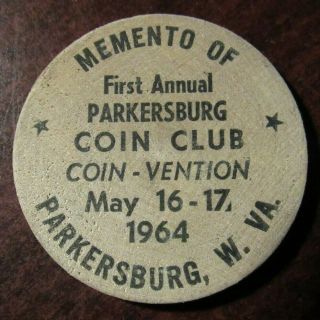 Vintage Parkersburg,  Wv Coin Club Wooden Nickel - Token West Virginia