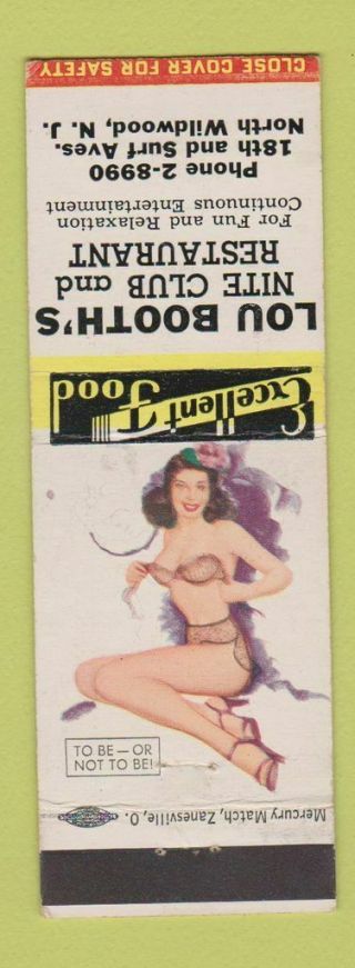 Matchbook Cover - Lou Booth 