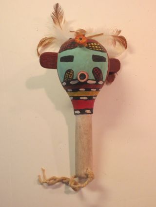 Vintage Authentic Hopi Native American Ceremonial Gourd Rattle