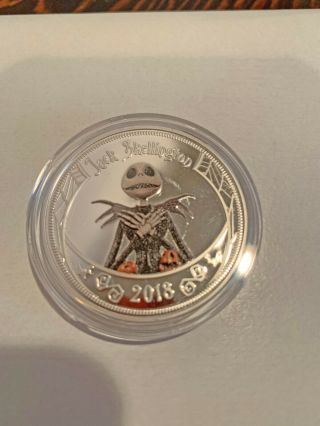 Disney Nightmare Before Christmas Jack Skellington Collectible Silver Proof Coin