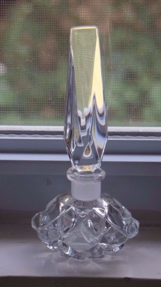Irice West Germany Cut Crystal Perfume Bottle W/ Stopper
