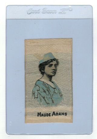 Maude Adams As Peter Pan On 1912 Tobacco Silk White Background Blue Costume