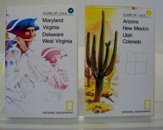 National Geographic Maps Maryland & Arizona Close Up Usa 1986 22 " X 35 "