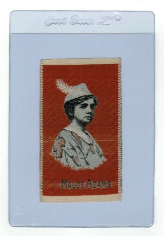 Maude Adams As Peter Pan On 1912 Tobacco Silk Burnt Orange Background