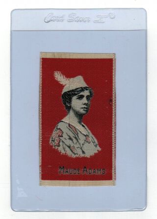 Maude Adams As Peter Pan On 1912 Tobacco Silk Red Background