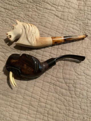 Old Vintage - Unknown Maker Italy Tobacco Smoking Pipe Hand Carved