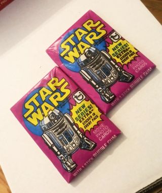 Star Wars TOPPS Yellow Series Three Wax Pack Right Out Of Wax Box 1977 3