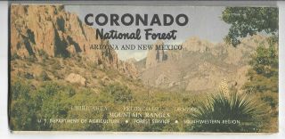 Vintage 1975 Coronado National Forest Map - Arizona And Mexico