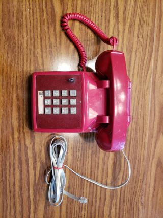Western Electric Red 2 Line Telephone - 1970s Model 2515 -