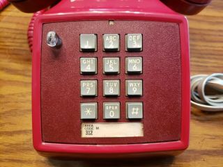 Western Electric Red 2 Line Telephone - 1970s Model 2515 - 2