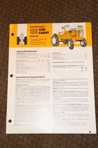 Group of 1964/65 IH Cub Cadet Tractor Sales Brochures 6