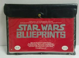 Vintage 1977 Star Wars Blueprint Set 15 Sheets With Pouch -