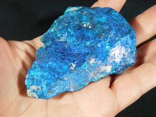 A Big Intense Blue Colored Peacock Copper Chalcopyrite or Peacock Ore 203gr e 3