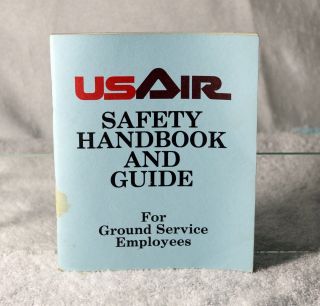 Vintage Us Air Airline Safety Handbook For Ground Services Employees