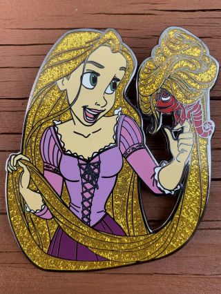 Rapunzel And Pascal Glitter Jumbo Disney Fantasy Pin.  Pin