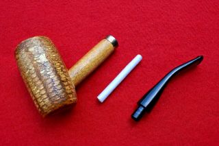 Vintage H&B Irvin S Cobb Small General Corn Cob Pipe Bent Toasted & Broken In 6