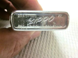 1958 Vintage Zippo Lighter - Brushed Chrome - ADVERTISING MILLIGAN LATEX 2