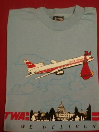 Vintage Trans World Airlines Short Sleeved T - Shirt Size Xl